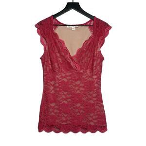 Y2K Romantic coquette pink lace top